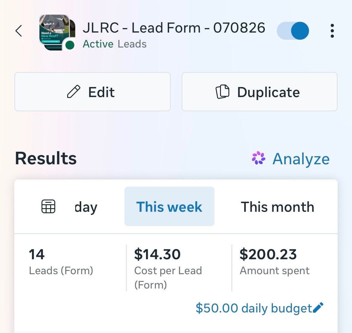 14 form leads this week at $14.30 each.